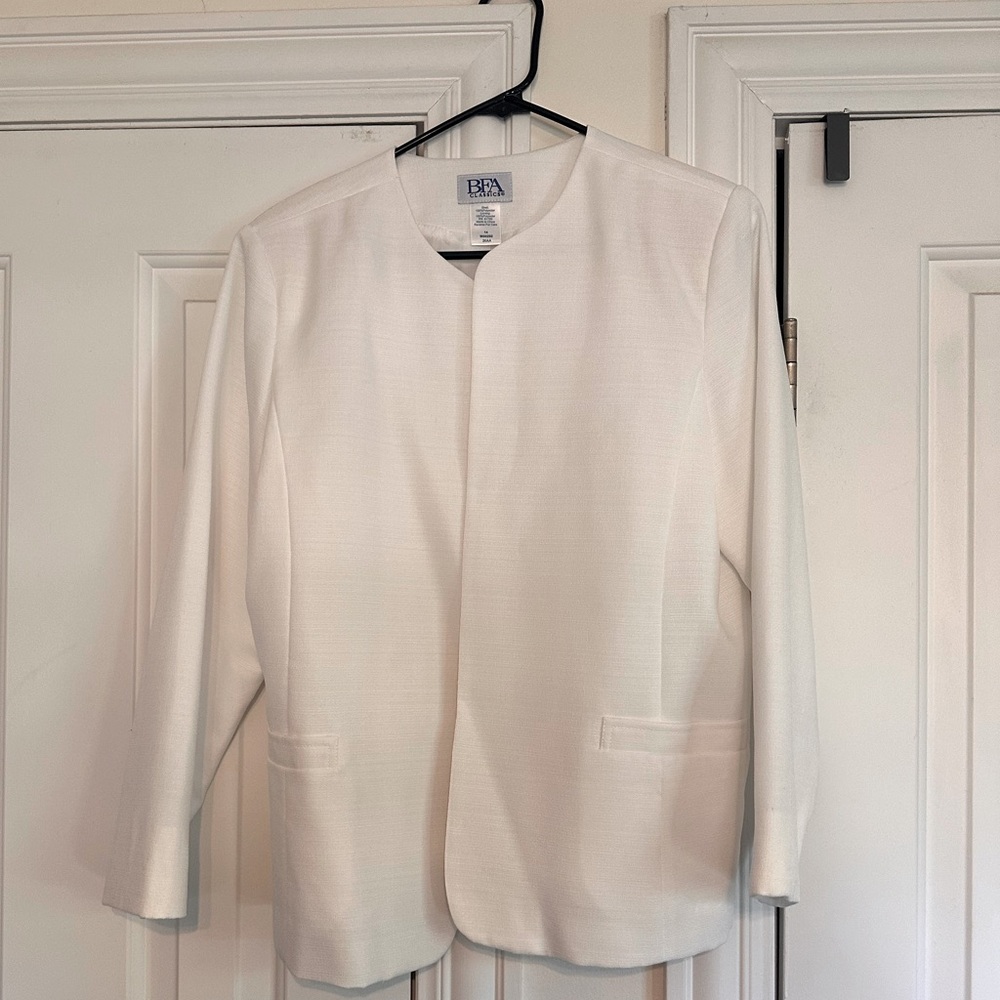 White formal blazer jacket.
